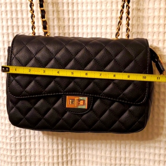 NWOT Black quilted leather shoulder bag - Picture 8 of 8